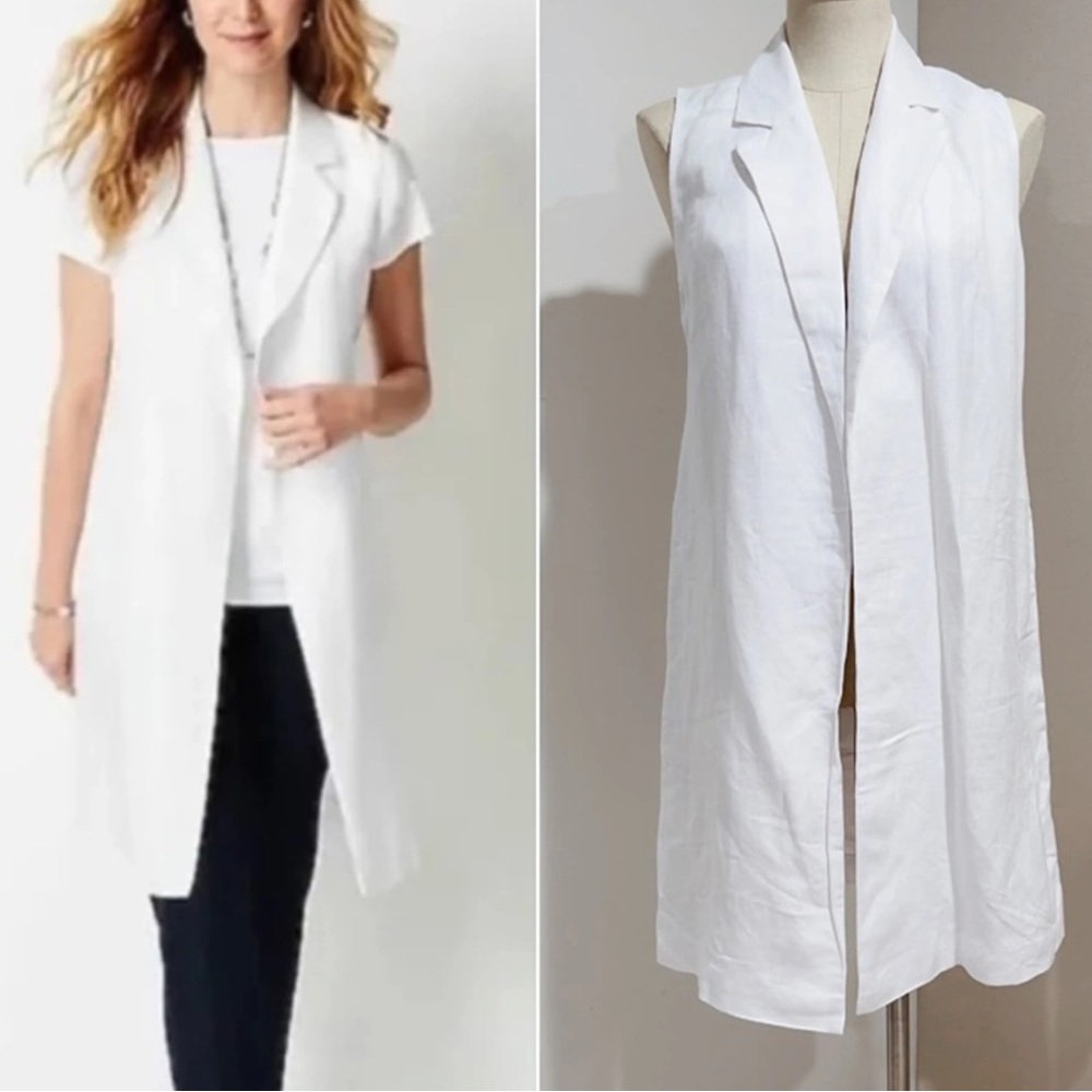 J. Jill White Sleeveless Long Vest